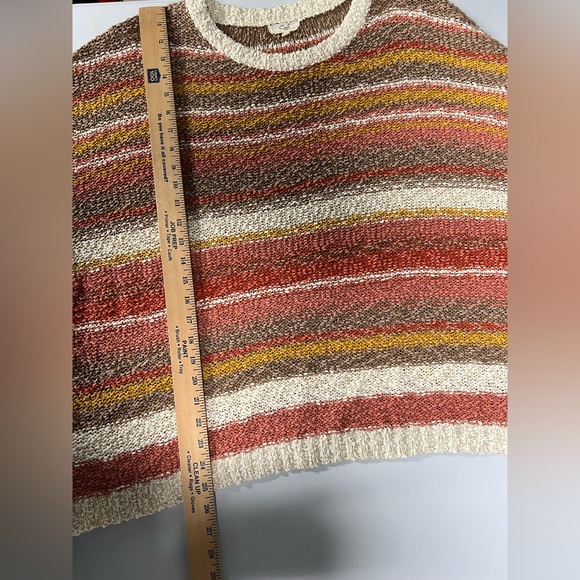 Easel Oversized Earth Tone Striped Crew Neck Sweater Womens Large - Picture 6 of 6